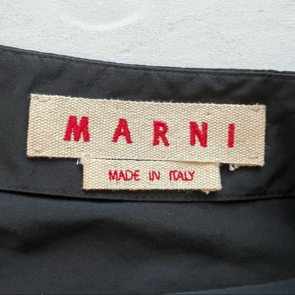 Marni Black Foldover Asymmetric Black Mini Skirt Size 38 - Picture 7 of 8